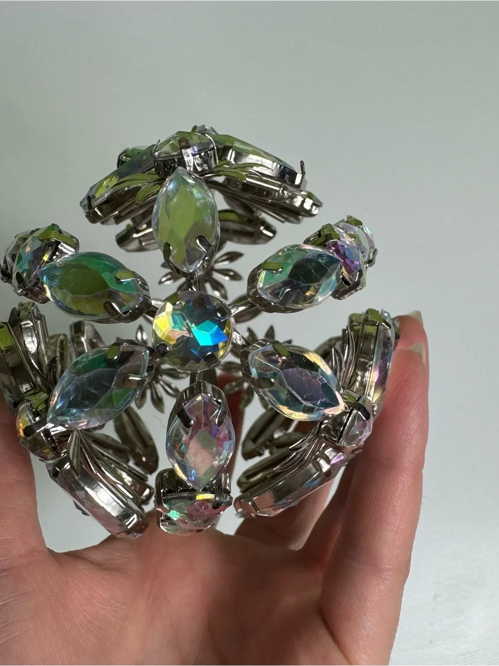 Pier 1 vintage rare rhinestone egg ornament borealis